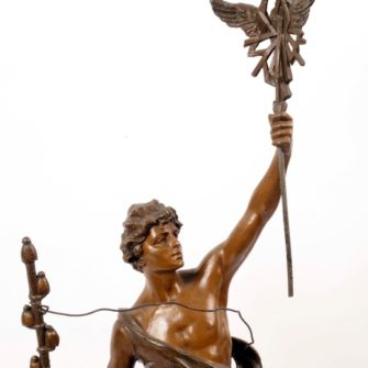 Spelter figure. Allegory on the theme of the telegraph