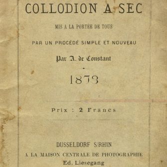 « Le collodion à sec  » par A. De CONSTANT