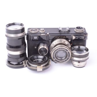 Contax I(e) ZEISS avec quatre objectifs