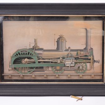 Tableau mécanique d’une locomotive dans sa course