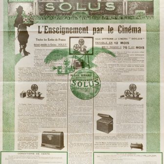 Affiche pour le projecteur SOLUS à destination de l’enseignement.