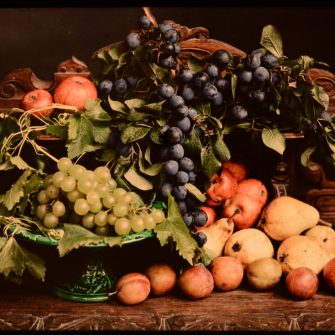 Autochrome nature morte aux fruits