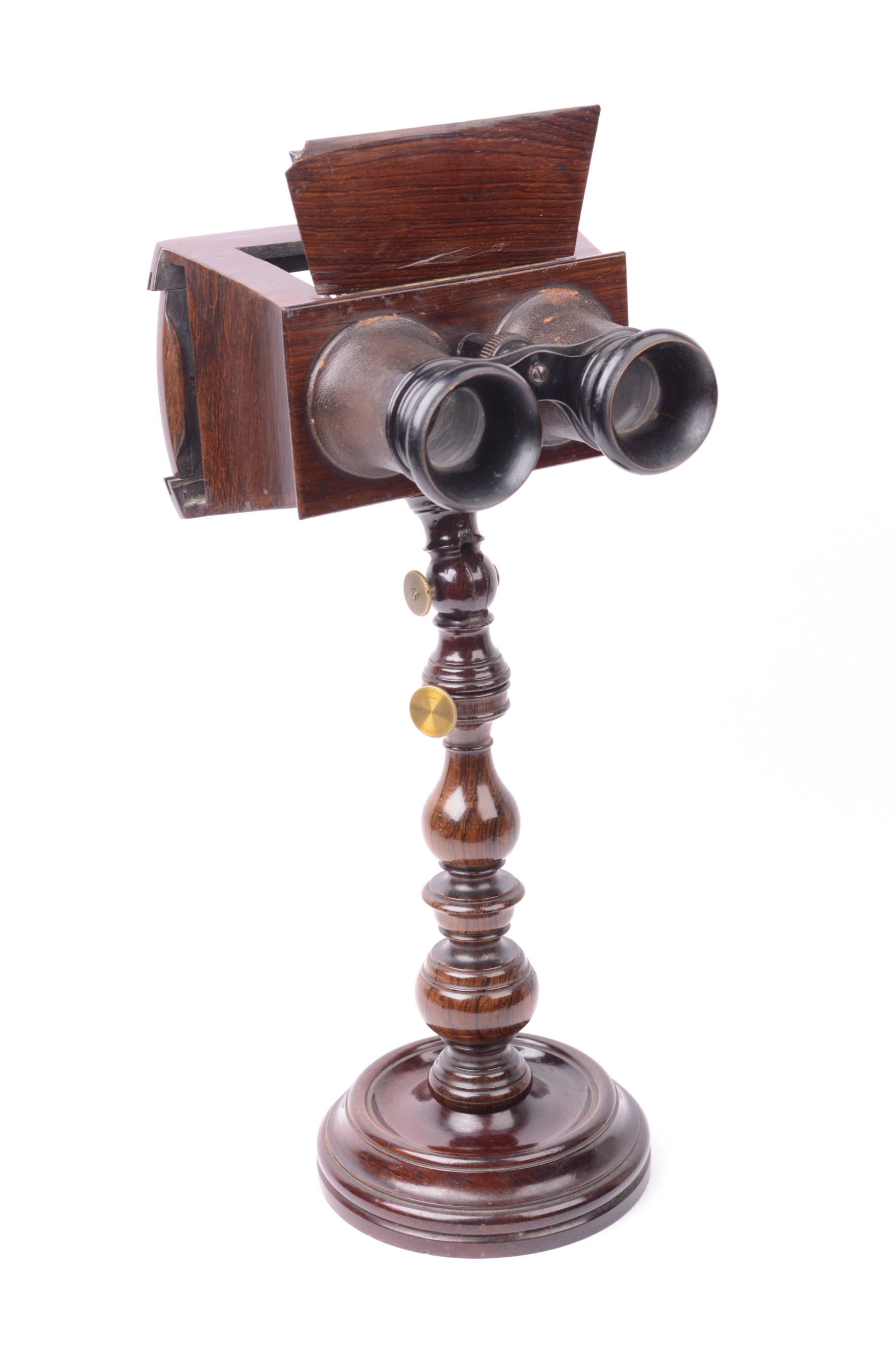 Stéréoscope sur pied en bois tourné - Antiq Photo