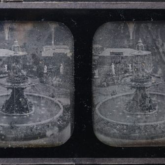 Daguerréotype stéréoscopique Exposition Universelle 1855 Fontaine