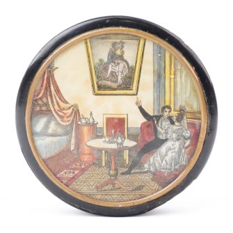 Boîte à bonbons à système avec scènes érotiques