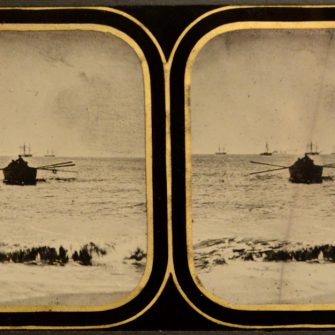 Ambrotype stéréoscopique, « Landing Fish at Yarmouth », c.1855