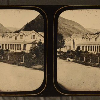 Ambrotype stéréoscopique, Établissements Thermales à Luchon, c.1860