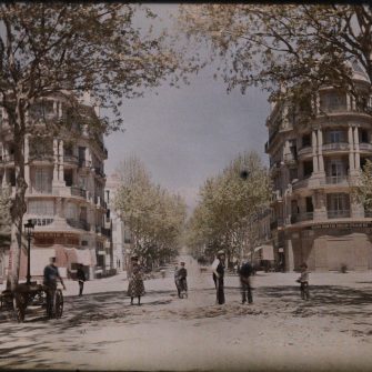 Cannes, Le boulevard Carnot vers 1910, Autochrome 9×12 cm