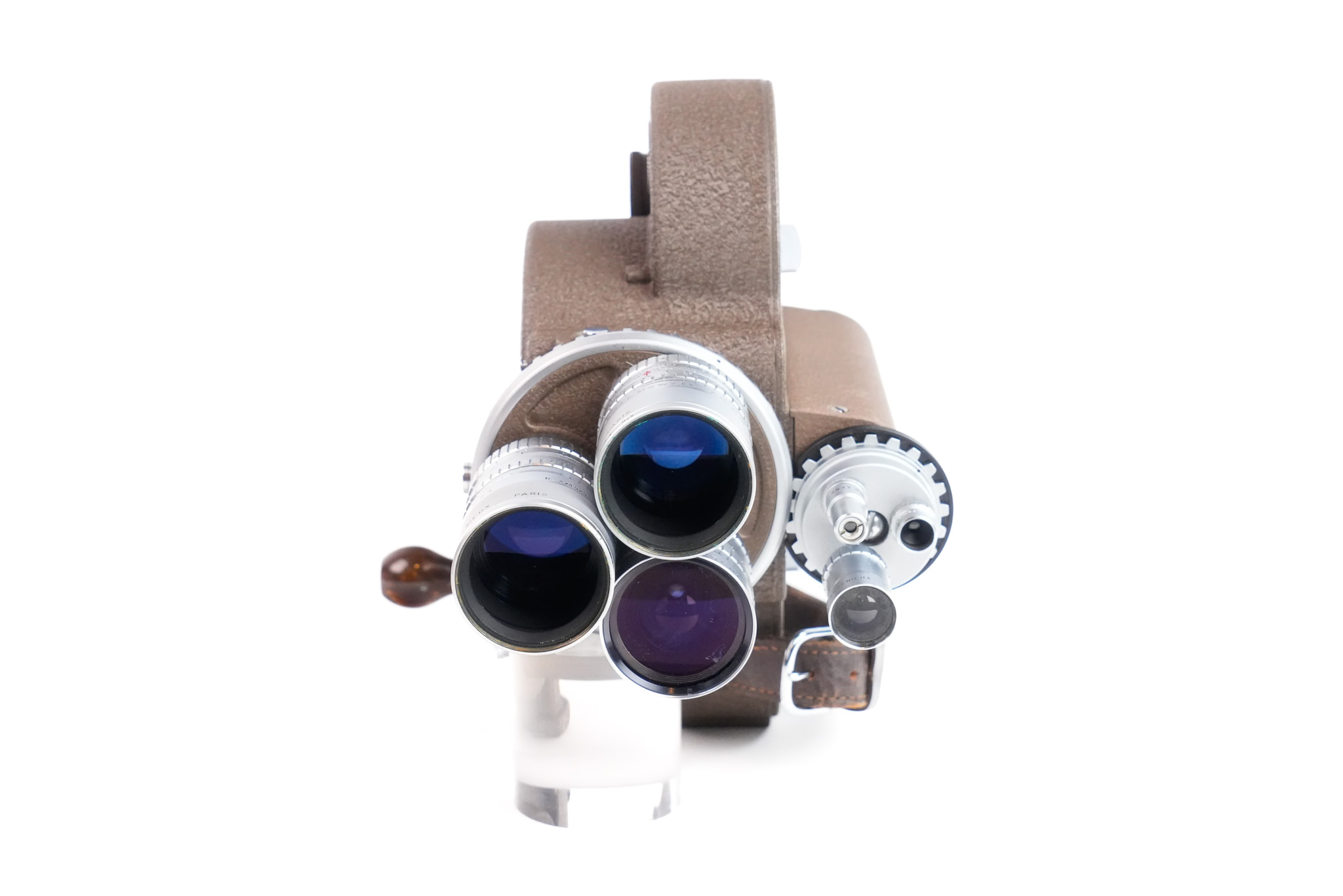 Camera Bell & Howell 70DR #98252. 16mm avec trois objectifs Angénieux.