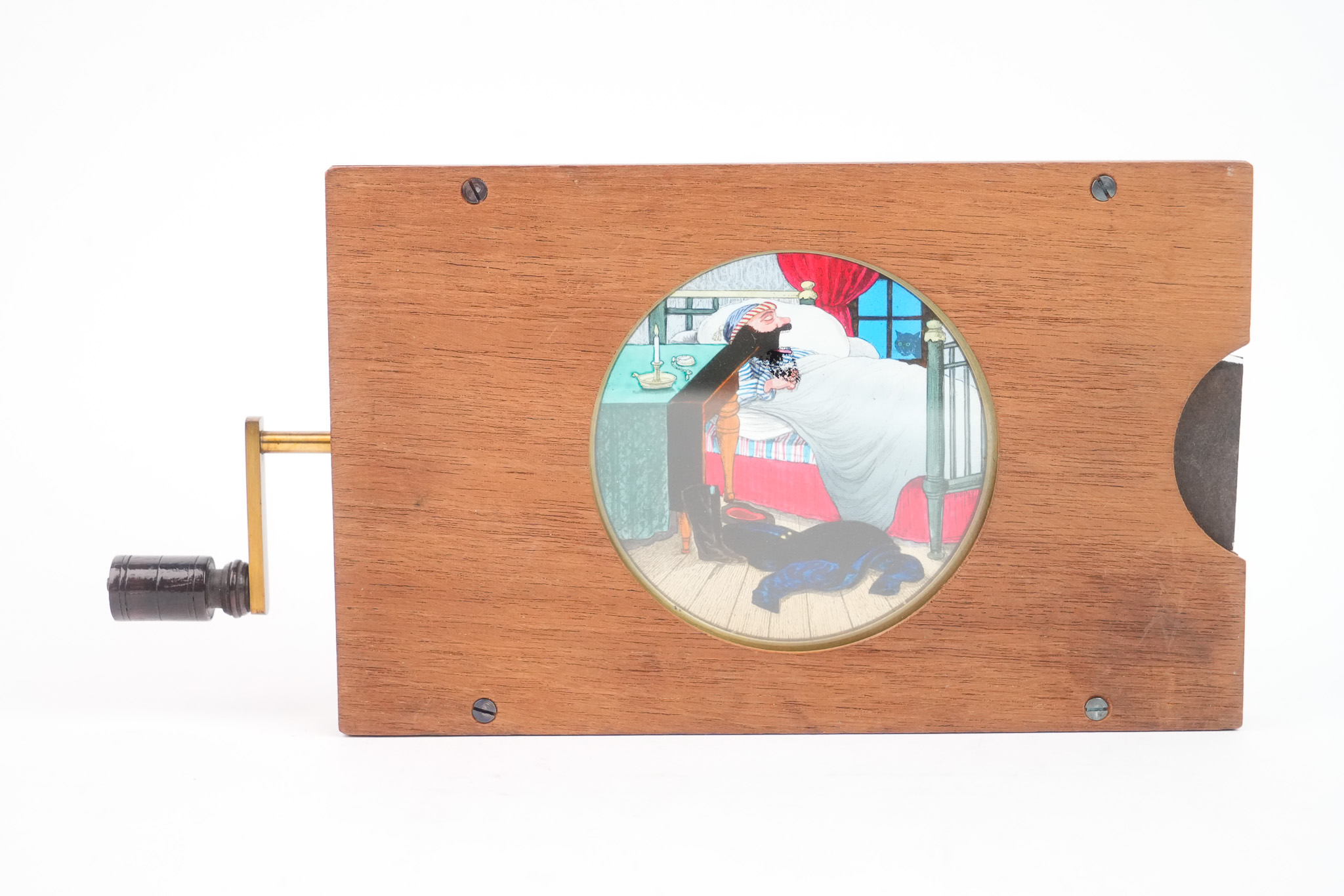 Plaque de lanterne magique à système "Le Mangeur de Rats".