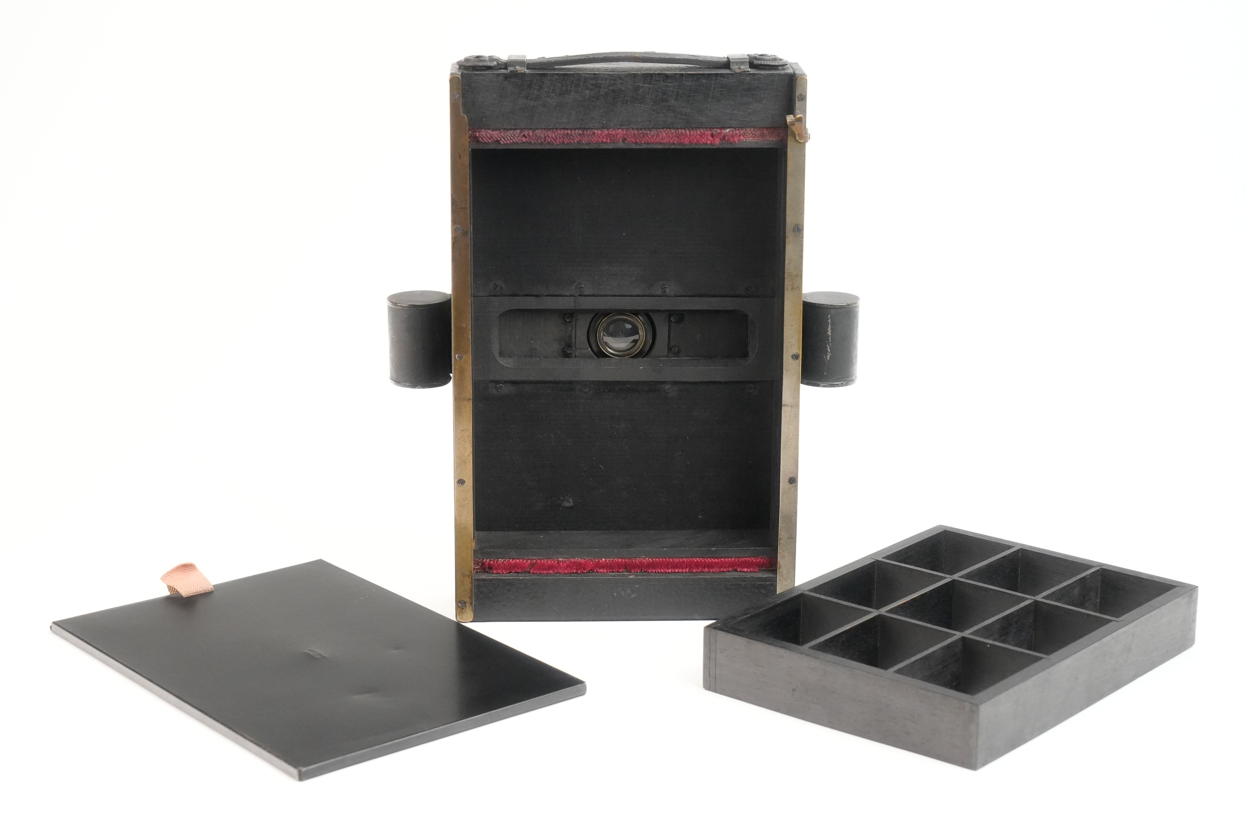 appareil photo gerschel mosaic multiplicateur, dos ouvert et tiroir